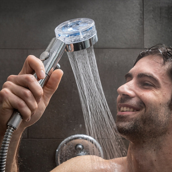 TurboShower - Capat de dus pentru presiune ridicata + 2 x Filtru Purificator